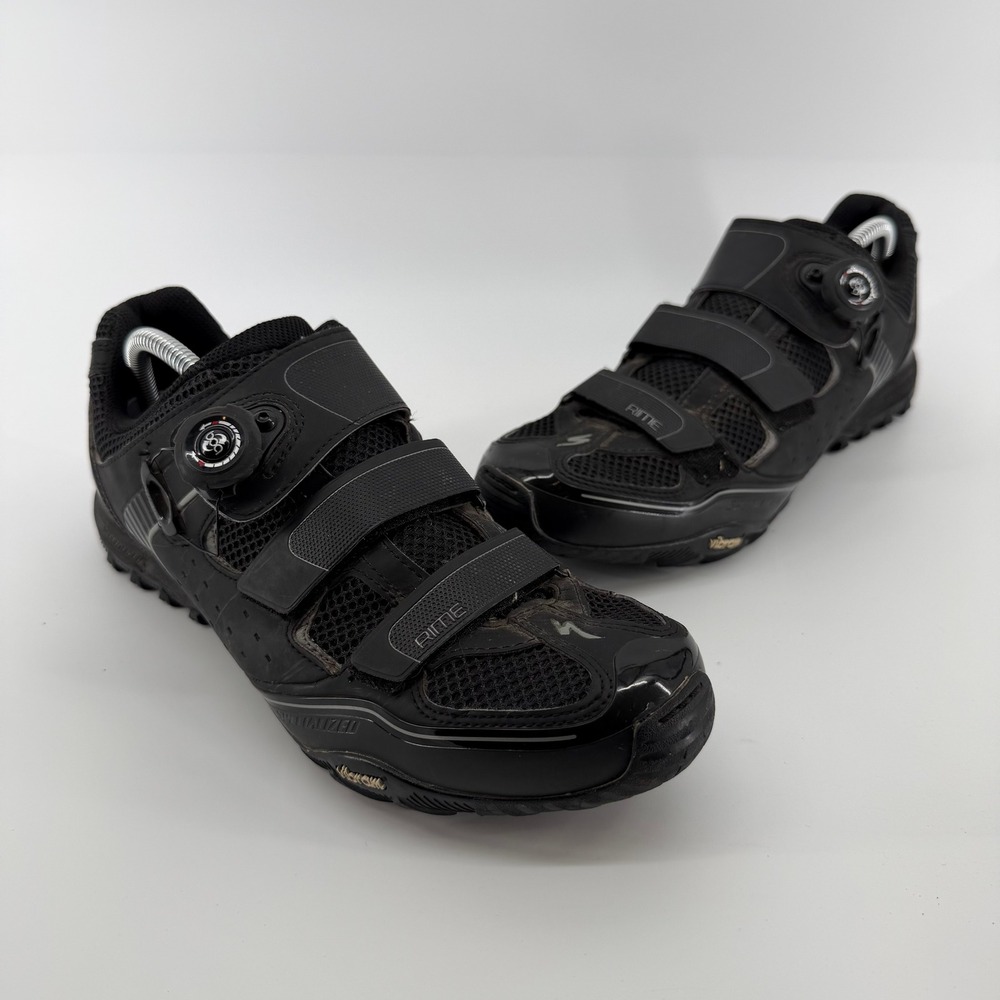 Specialized Rime MTB Shoes Mens 44 Black Vibram Boa SPD Mountain Bike 6112-4044